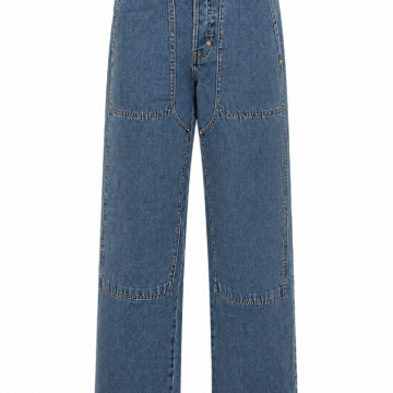 Medium Wash High-Rise Wide-Leg Paneled Jeans