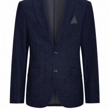 Dark Navy Crosshatch Tailored Blazer