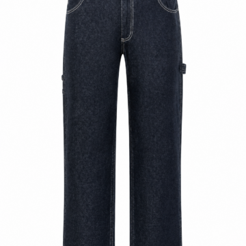 Dark Indigo High-Rise Straight Relaxed Jeans with Utility Pocket